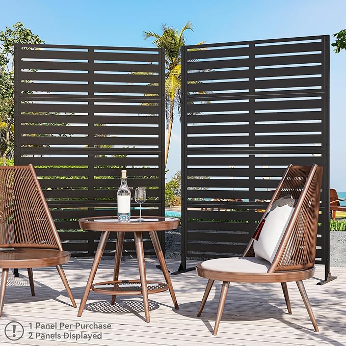 Modern Shade Metal Privacy Screen 72" H x 48" W, Freestanding Decorative - Image 7
