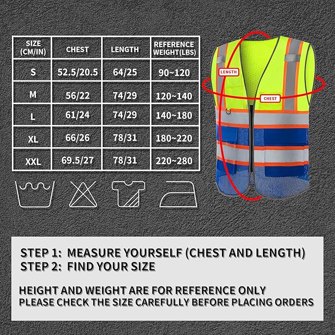 BeautyWill Custom Logo Safety Vest Class 2 High Visibility Reflective Vest - Image 6