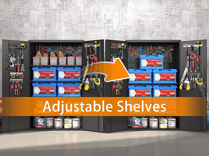Upgraded Wide Metal Storage Cabinet - Image 5