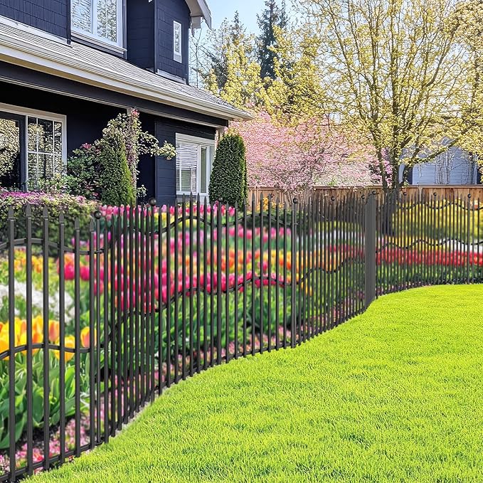 8 Panels No Dig Decorative Garden Fence - 40in H x 18ft L - Image 7