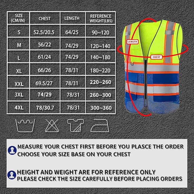 BeautyWill Custom Logo 10/20 Pack Safety Vest Class2 High Visibility Vest - Image 7