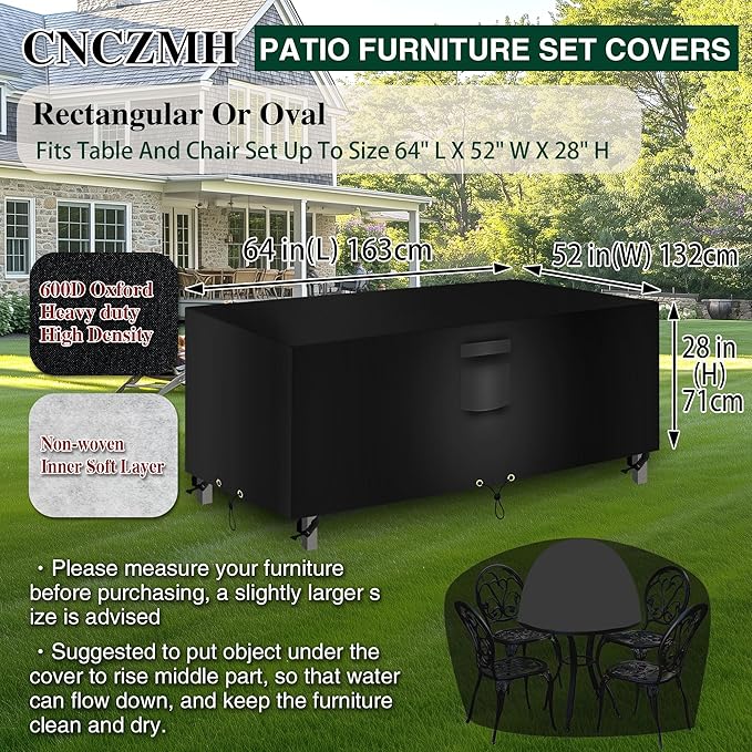 Heavy Duty Patio Furniture Covers Waterproof, 600D Outdoor Furniture Cover - Image 2