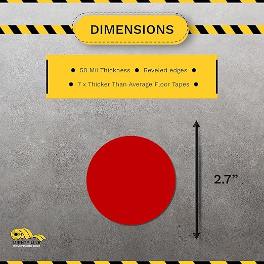 Mighty Line 2.7" Solid Dot Shaped Floor Marking Tape - Image 3