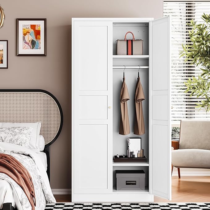 Letaya Wardrobe Armoire Closet, Bedroom Armoire Cabinet Clothes Organizer - Image 8