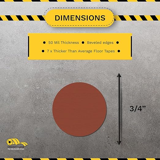 Mighty Line 3/4" Solid Dot Shaped Floor Marking Tape - Image 3