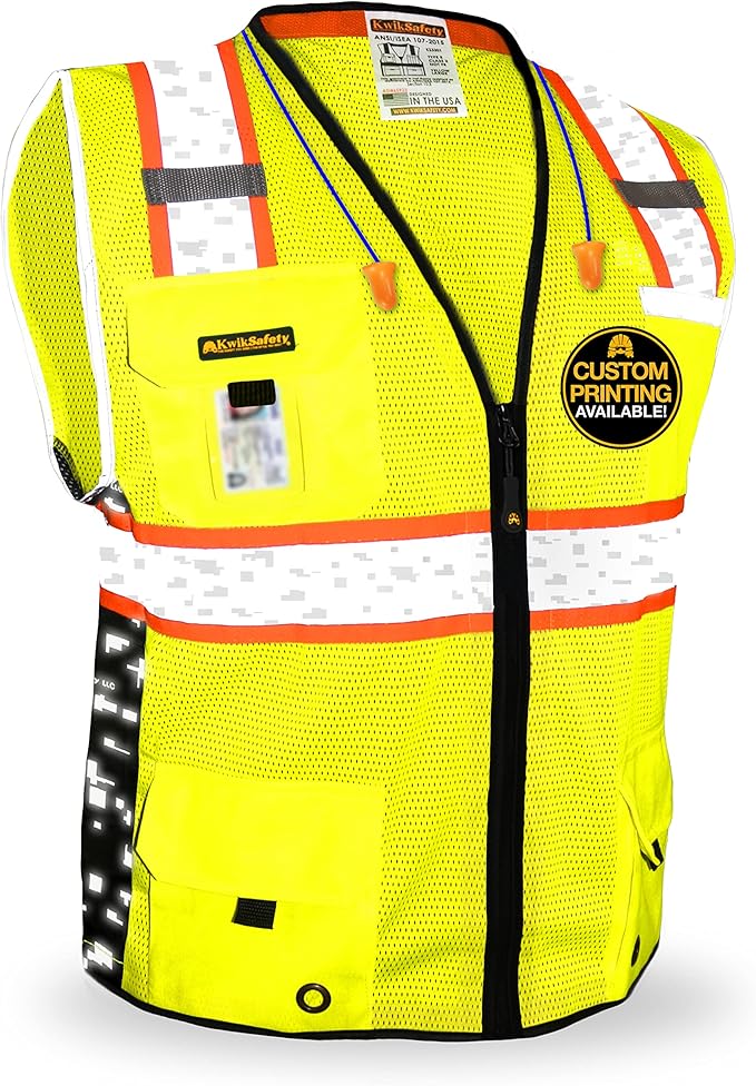 KwikSafety - BIG KAHUNA DIGITAL Safety Vest Class 2 ANSI OSHA Reflective Vest by KwikSafety