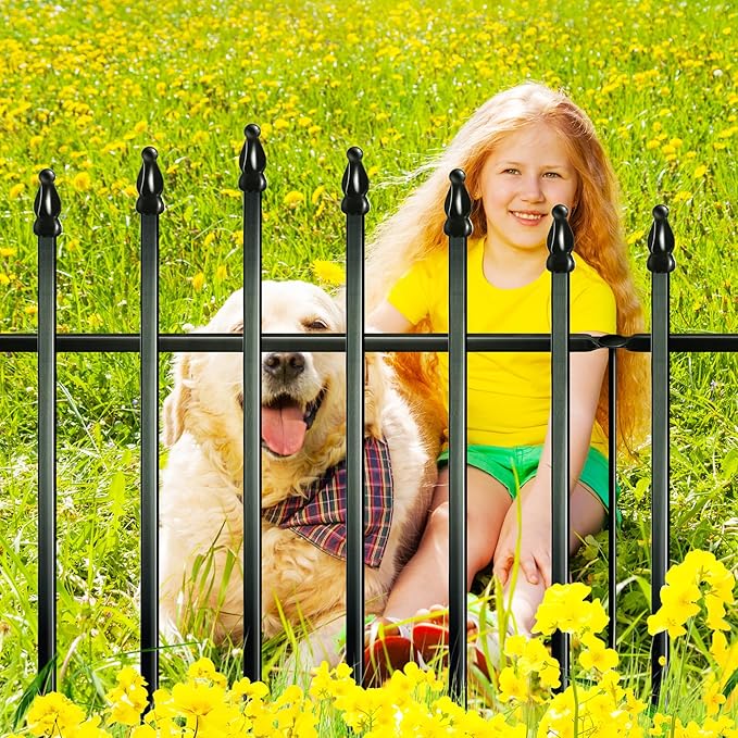 Metal Garden Fence 36" H x 28" W Rustproof Animal Barrier No Dig Decorative - Image 3
