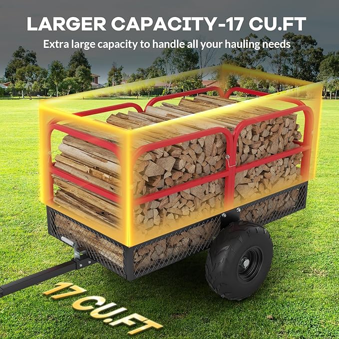 GAOMON Heavy Duty Utility Cart Cargo Trailer, 1700 Lbs 15 Cubic Feet, Yard - Image 6
