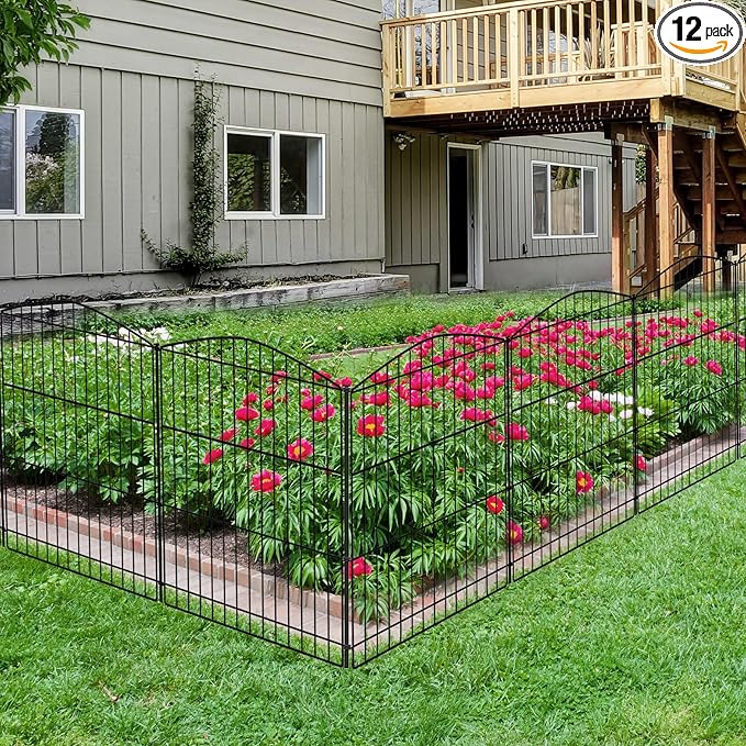 INJOPEXI Garden Fence 12 Panels 23.6ft×24in Decorative Garden Fences by INJOPEXI