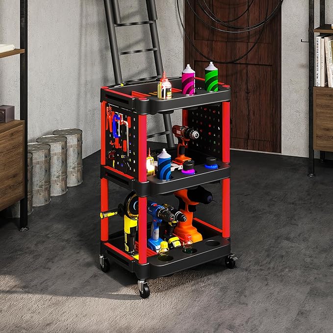 HOMCOM 3-Tier Rolling Tool Cart - Image 8