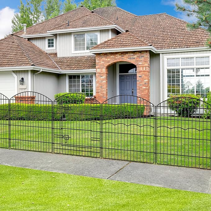 Decorative Garden Fence 12 Panels 26.8ft×32in Garden Fences Animal Barrier by FIRSTNESS