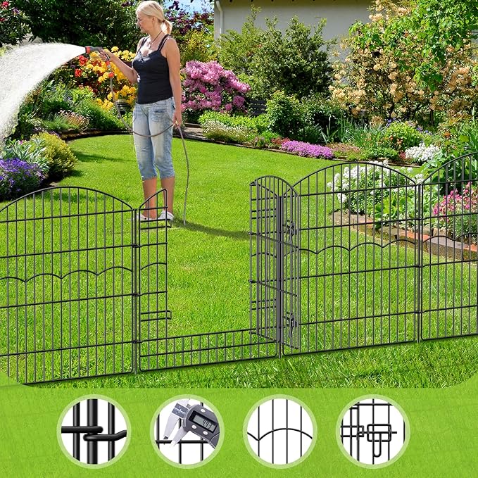 Decorative Garden Fence 12 Panels 26.8ft×32in Garden Fences Animal Barrier - Image 5