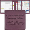 Car Registration and Insurance Holder, Premium PU Leather Vehicle Glove Box Car by New+Fashion+Kingdom
