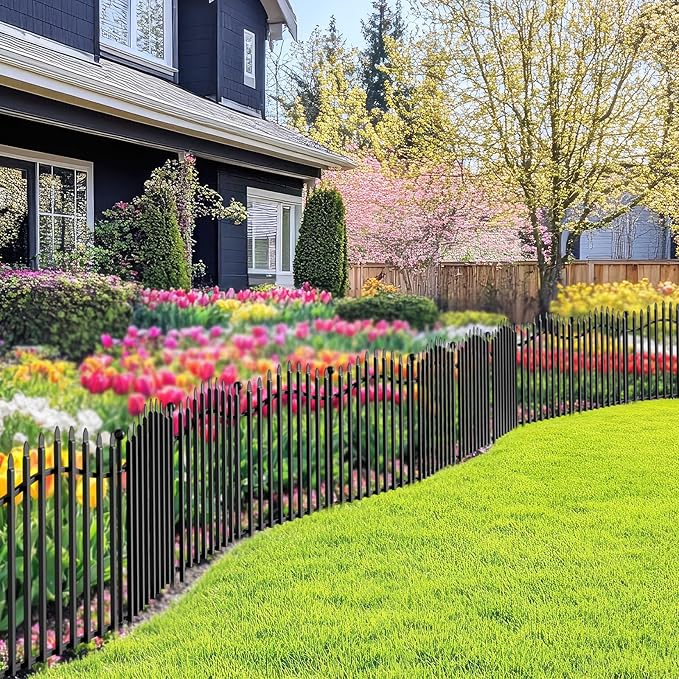 10 Panels No Dig Garden Decorative Fence - 24in H x 22.5ft L - Image 7