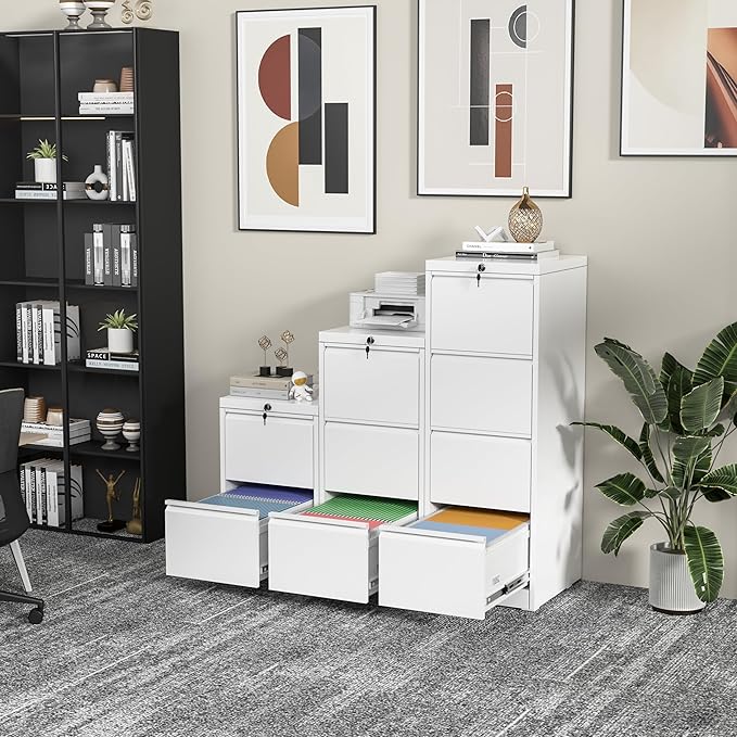 INTERGREAT 3 Drawer File Cabinet, Locking Tall File Cabinets - Image 2