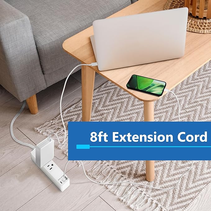 LIDER Outlet Extender with 3 Receptacles, 21W USB Type-A, and 2 USB Type-C - Image 8