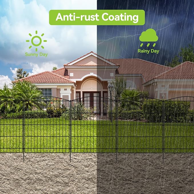 INJOPEXI Decorative Garden Fence 12 Panels 23.6ft×30in Garden Fences - Image 4