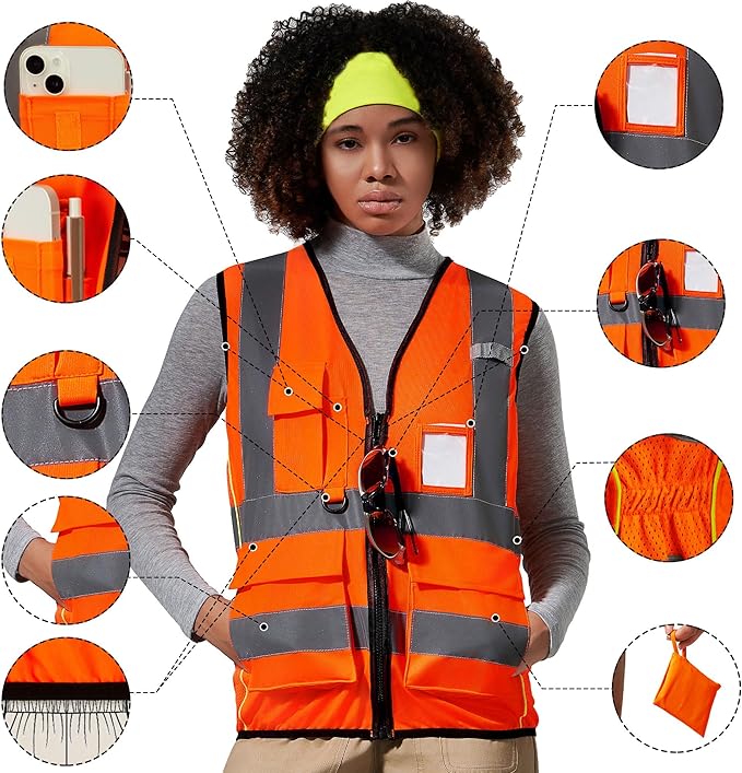 A-SAFETY High Visibility Reflective Safety Vest Customize Logo - Image 2