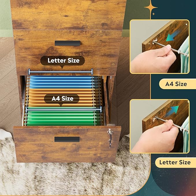 DEVAISE 3 Drawer File Cabinet - Image 6