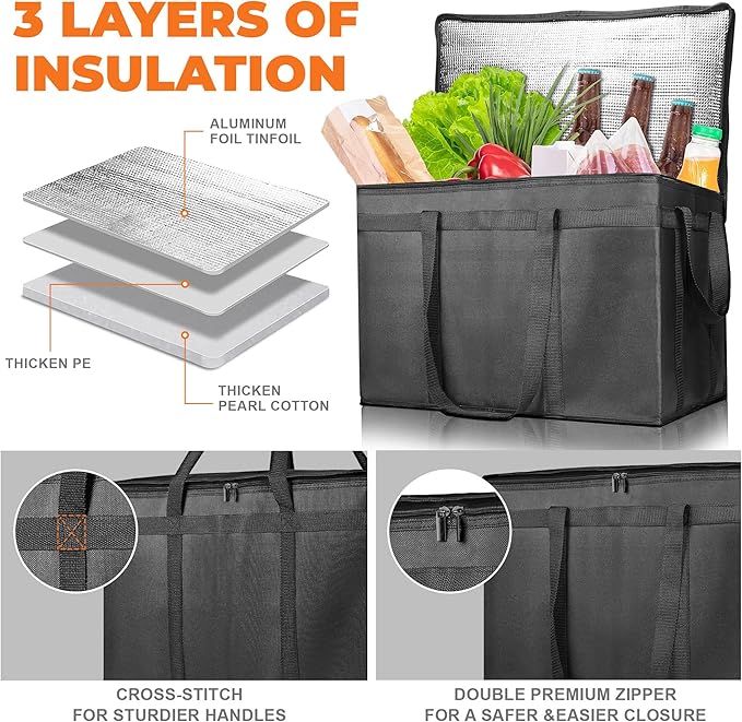 Insulated Food Delivery Bag, Commercial Grade Pizza Carrier - Image 4