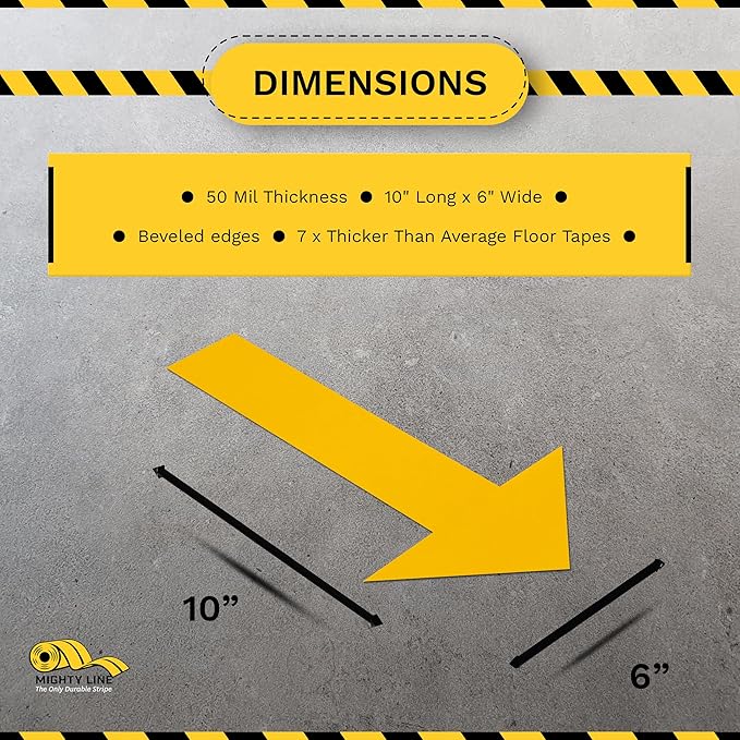 Mighty Line Solid Arrows Directional Sticker Sign Floor Marking Tape - Image 3