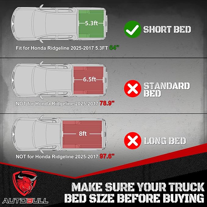 Truck Bed Mat Bed Liner Fit for Honda Ridgeline 2025 2024 2023 2022 2021 2020 - Image 2