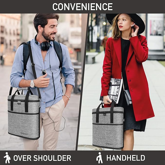 opux 3 Bottle Wine Carrier Tote, Insulated Leakproof Wine Cooler Bag, Wine - Image 6