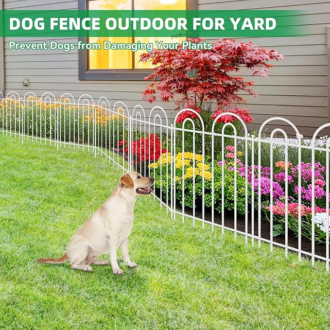 15 Panels Decorative Garden Fence, 24 in X 30 ft No Dig Dog Fence Outdoor - Image 3