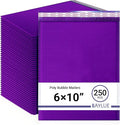 Purple Small Poly Bubble Mailers 6x10 inch #0 | Self Seal Padded Envelopes | by BAYLUE