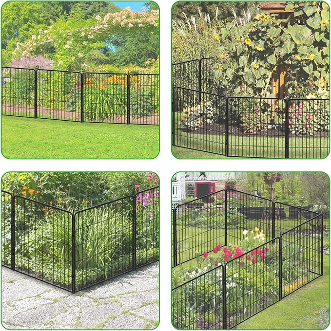 Decorative Metal Garden Fence Add-on Fence Panels, 32in x 5.3Ft No Dig Fence 2 - Image 3
