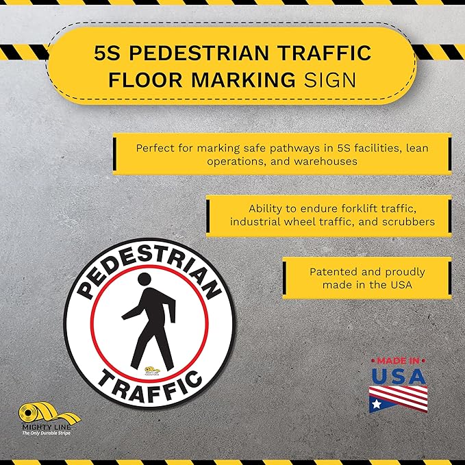 Mighty Line Pedestrian Traffic Crossing Walkway Floor Sign - Image 2