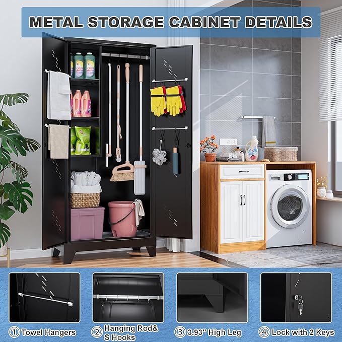 75" Heavy-Duty Metal Storage Cabinet - Image 5