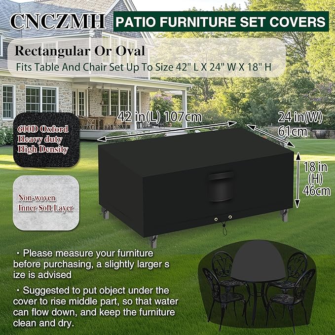 Heavy Duty Patio Furniture Covers Waterproof, 600D Outdoor Furniture Cover - Image 2