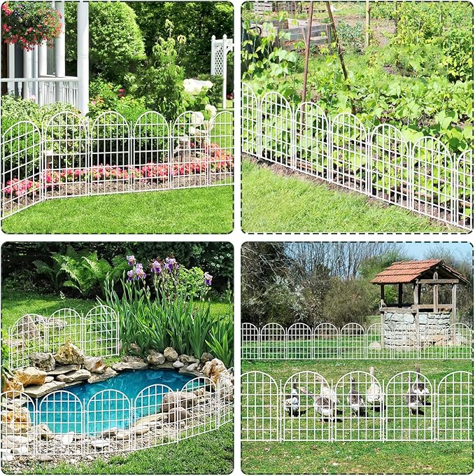 32.5ft x 22in Panels Garden Fence, 30 Panels Arched No Dig Fence, Decorative - Image 7