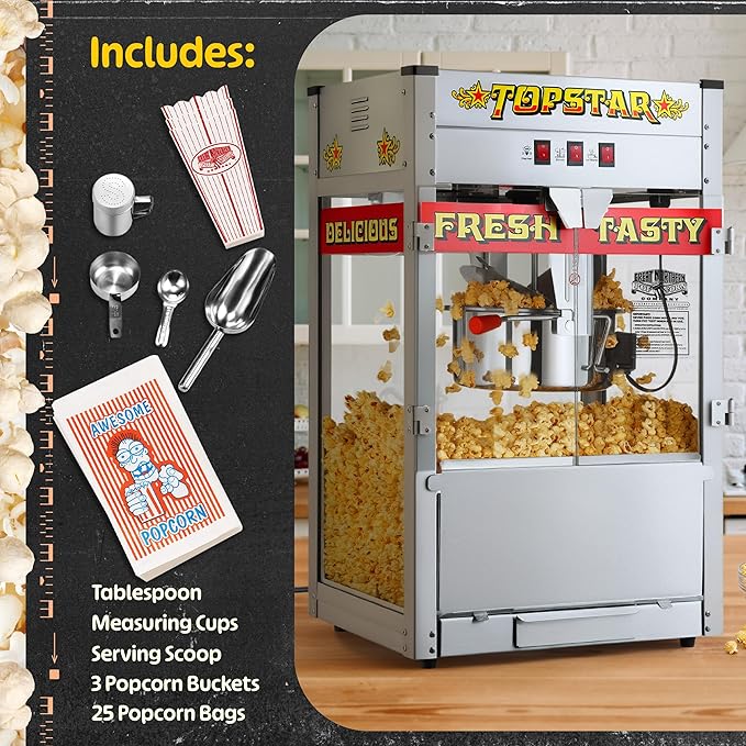 Top Star Popcorn Machine - 12oz Stainless-Steel Kettle - Image 5
