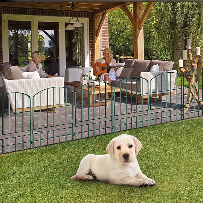 Adavin Animal Barrier Garden Fence, 15 Pack Green 12''L x 25" H no dig Fence - Image 4