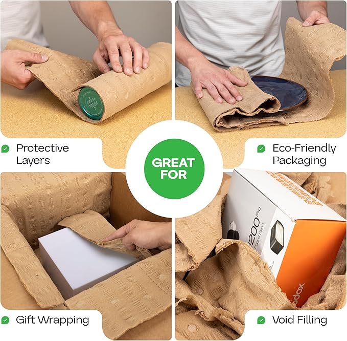 IDL Packaging 12" x 25' EcoMax™ Kraft Paper Cellulose Wadding - Image 5