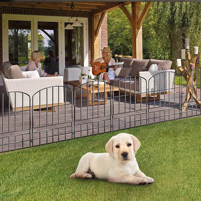 Adavin Animal Barrier Garden Fence, 15 Pack Black 12''L x 25" H no dig Fence - Image 4