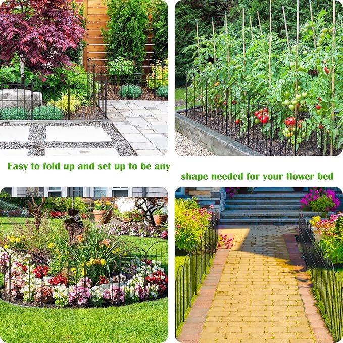 20 Pack Decorative Garden Fence Outdoor - 24in H x 22ft L Rust-Proof Coated - Image 6