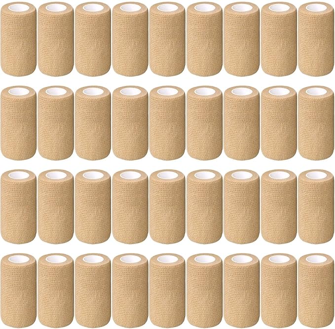 Treela 36 Pcs Self Adherent Bandage 4" X 5 Yard Wrap Breathable Cohesive by Treela
