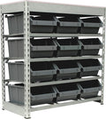 King's Rack Bin Rack Boltless Steel Storage System Organizer w/ 12 Plastic Bins by Unknown