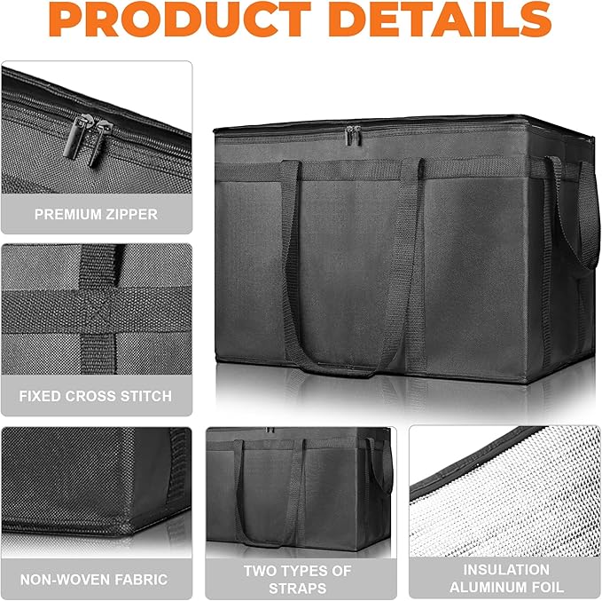 Insulated Food Delivery Bag, Commercial Grade Pizza Carrier - Image 6