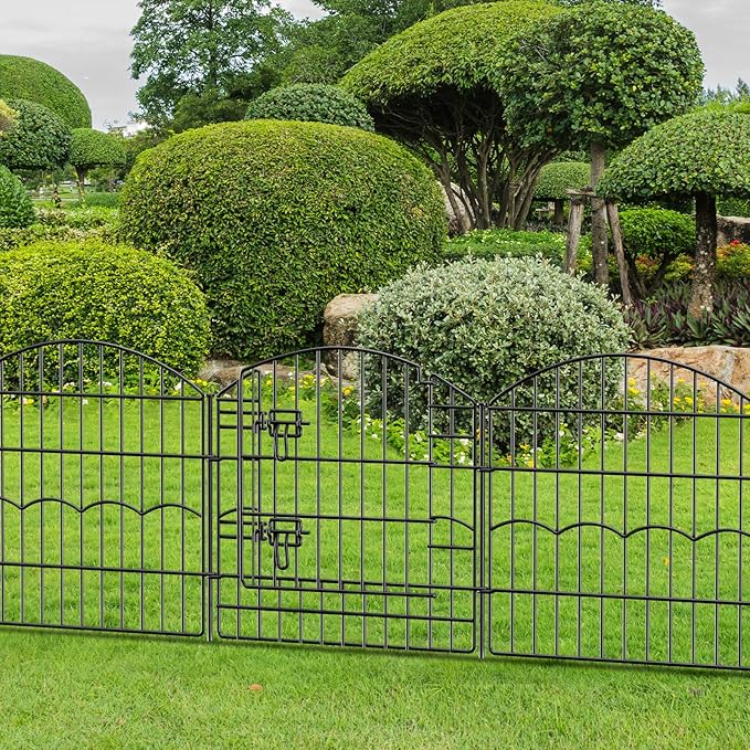 Decorative Garden Fence 6 Panels 12ft×24in No Dig Animal Barrier Fencing by FIRSTNESS