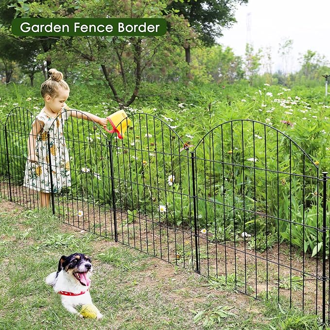 Metal Garden Fence 28in x 37.3ft, 16 Panels + 17 Stakes Dog Fences Border Fence - Image 6