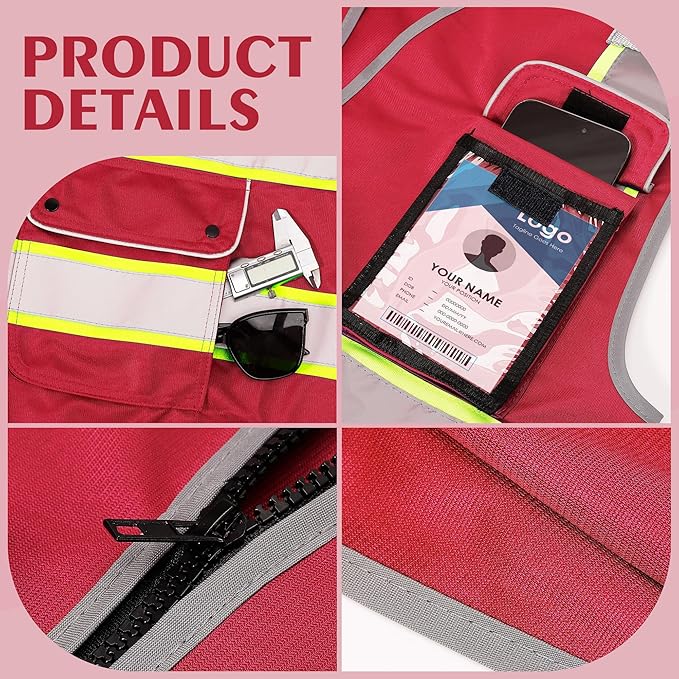 Reflective Safety Vest for Men Women, High Visibility Safety Vest - Image 4