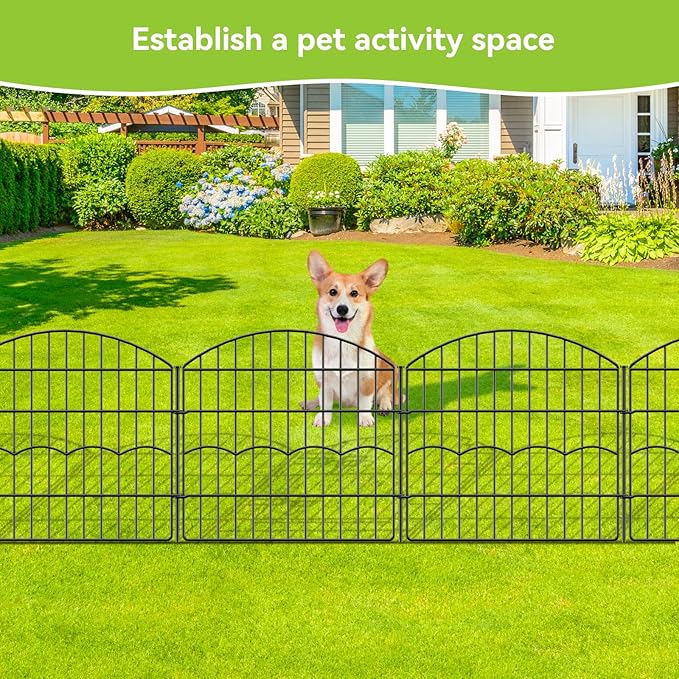 Decorative Garden Fence 6 Panels 12 ft×24in Metal Garden Fences, No Dig Animal - Image 6