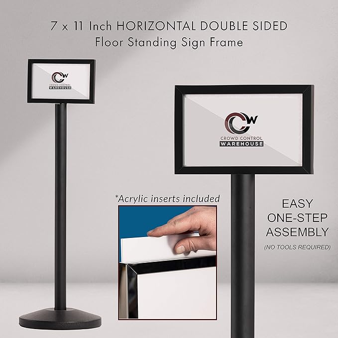 Crowd Control Warehouse Pedestal Standing Floor Sign Frame - Image 3