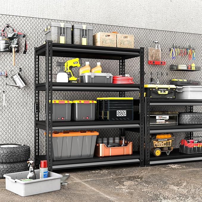 40" W Garage Shelving Heavy Duty, 1600 Lbs Loads Garage Storage Shelves Heavy - Image 2