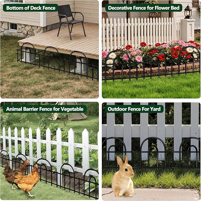 Decorative Garden Fence, 15 Panels No Dig Fence, 21.25 ft x 13 in Animal Barrier - Image 5