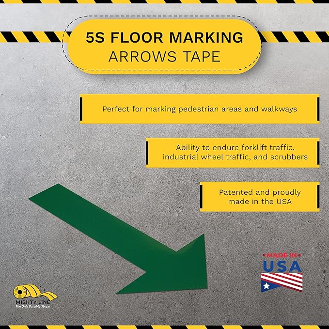 Mighty Line Solid Arrows Directional Sticker Sign Floor Marking Tape - Image 2